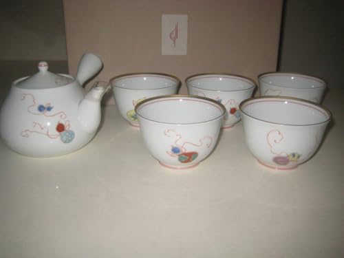 深川製磁 寿赤絵 福重ね茶器揃 急須&湯呑み5客セット 深川